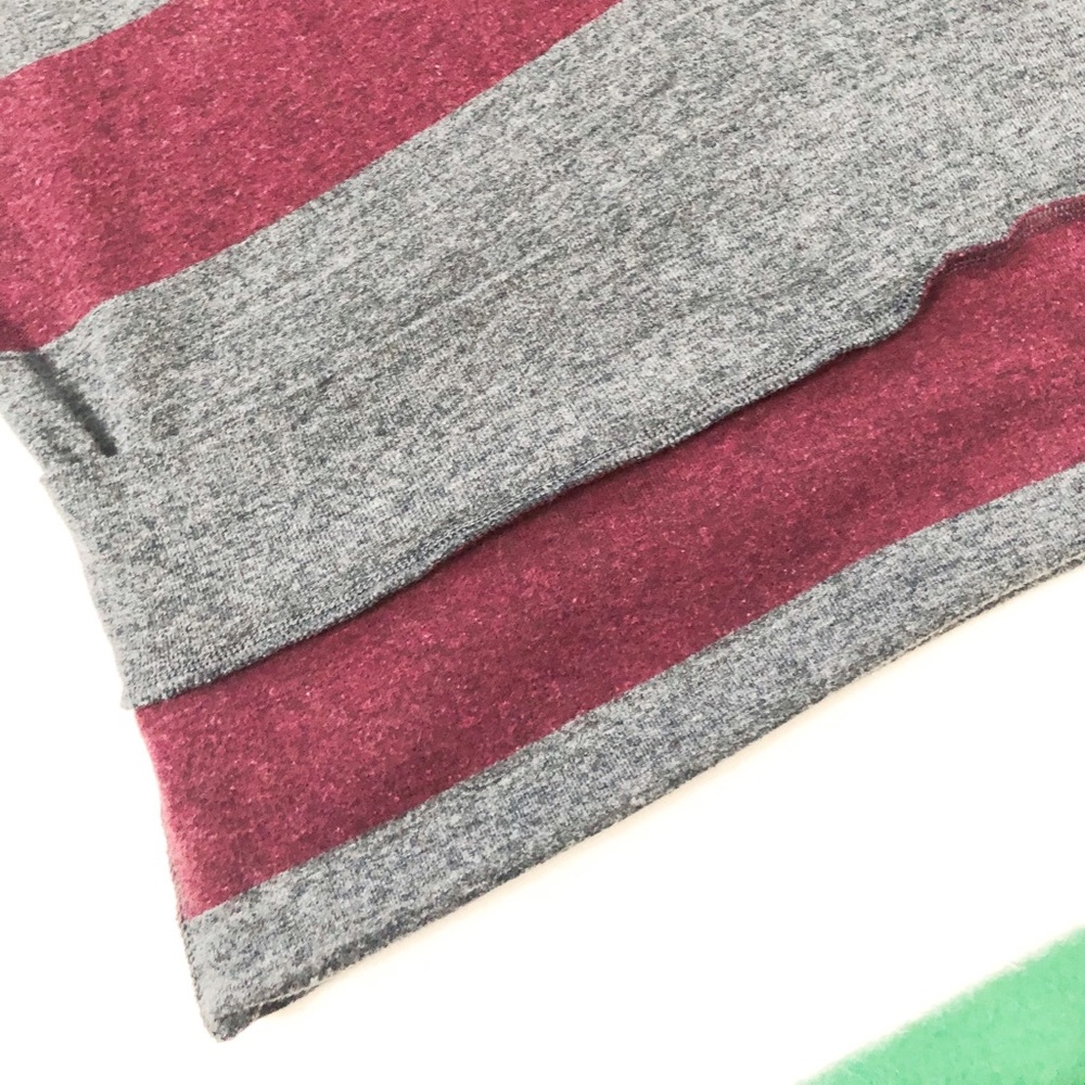 Aritzia TNA Pomona Striped V Neck Oversized Soft Casual T Shirt Rolled Sleeve XS - Picture 14 of 16